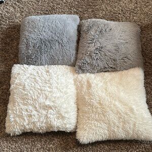 (4) New Pillows - grey and white